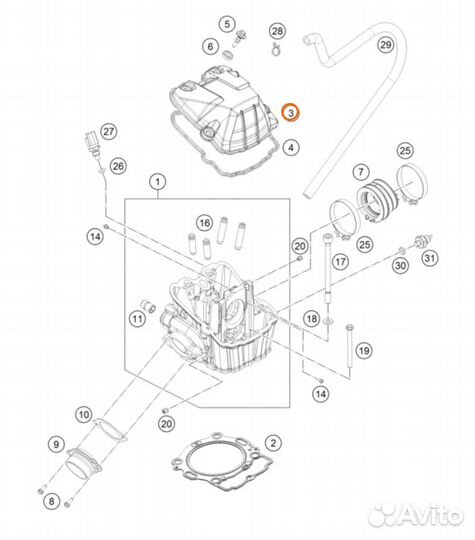 Клапанная крышка KTM 400/450/500/530 EXC SX-F
