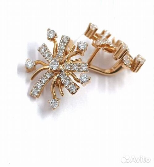 Золотые серьги с камнем