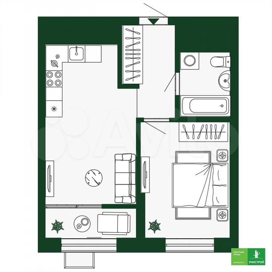 1-к. квартира, 40,5 м², 11/34 эт.
