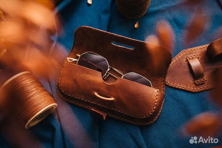 Футляр для очков (кожаный) ручная работа