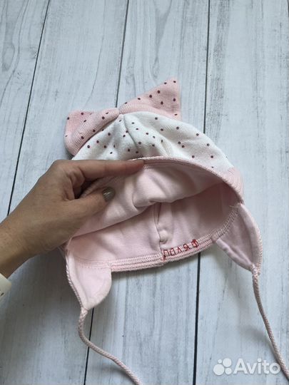 Шапка на завязках детская демисезонная