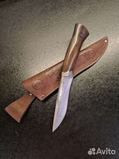 Кованый нож 95Х18 со следами ковки ручка венге лит