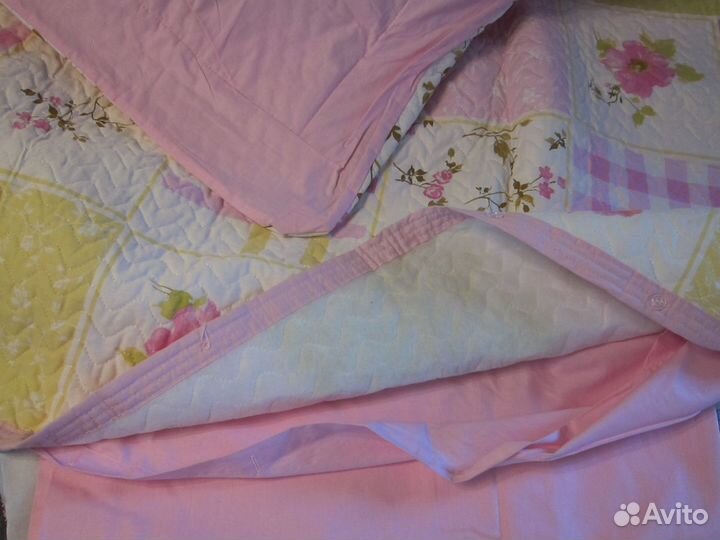 Комплект с рюшей и стёганным пододеяльником
