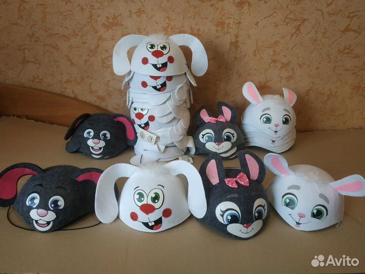 Шапки - маски животных - 30 видов