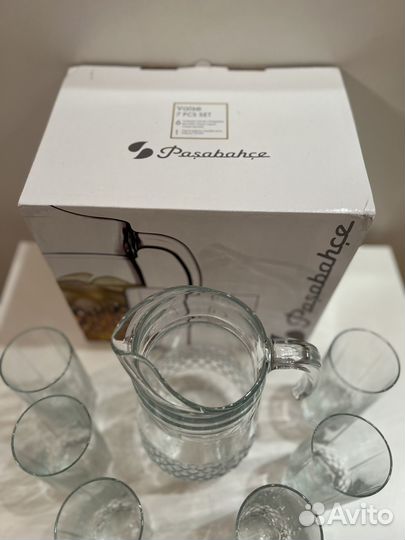 Новый набор Pasabahce Valse кувшин + 6 стаканов