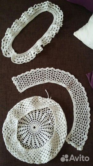 Берет и воротнички ручной работы (вязка крючком)