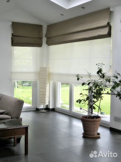 Двойные римские шторы на заказ