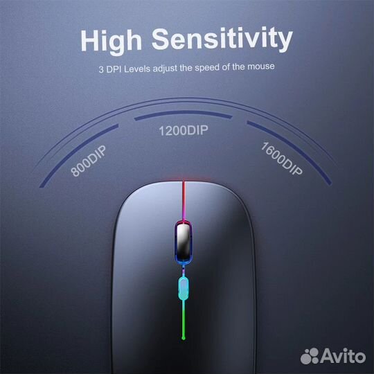 Мышь компьютерная беспроводная, USB, с RGB-подсвет