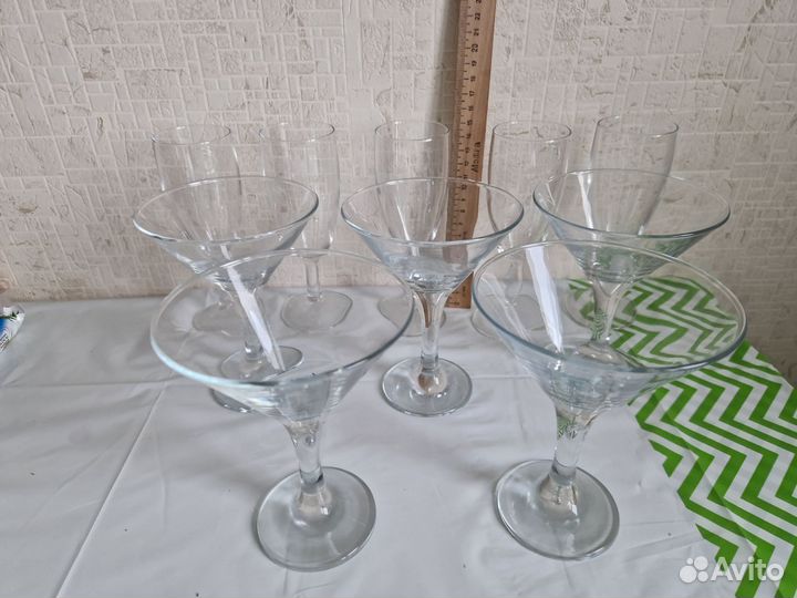 Бокалы для вина и шампанского -по 5шт