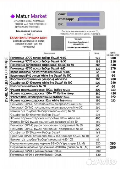 Расходники Для парикмахеров и салонов красоты