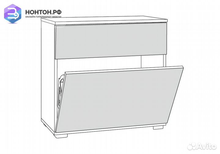 Тумба для обуви Октава 16.127 серый графит / дуб з