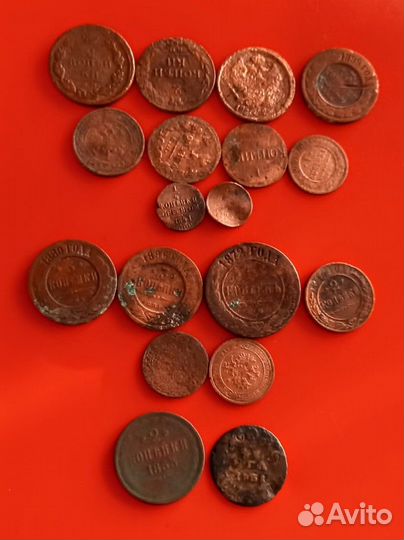 Монеты Российской Империи 1,2,3 копейки. Денга1731