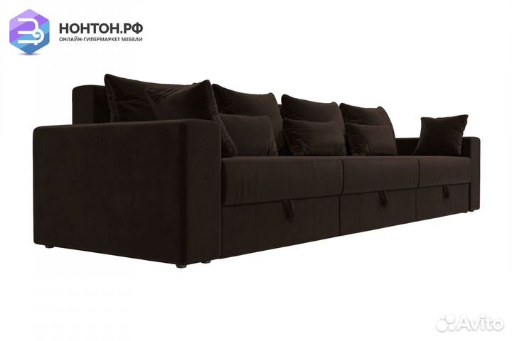 Диван еврокнижка Майами Long микровельвет коричнев