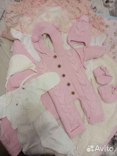 Комплект на выписку, вязанный,осень зима