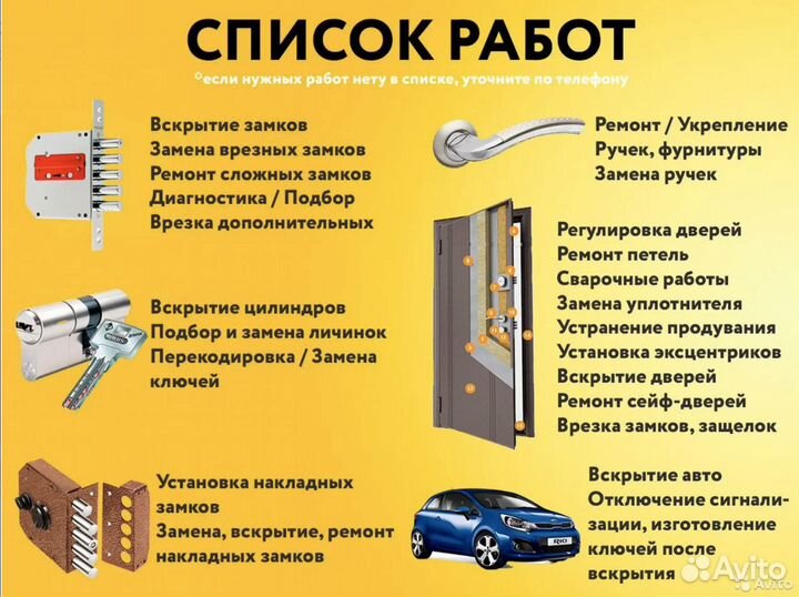 Вскрытие замков 24/7, Автомобилей, Замена замков