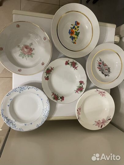 Тарелки разеых времен Фарфор