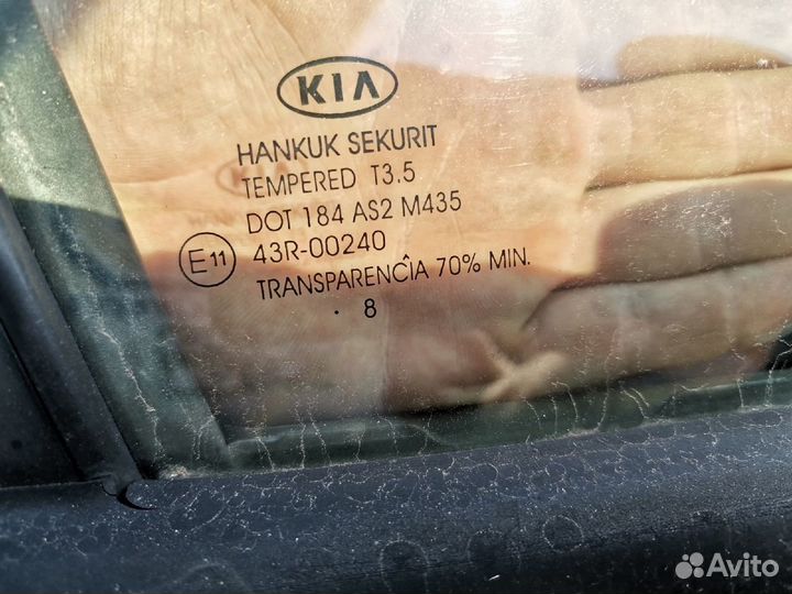 Переднее правое стекло двери kia ceed 1 ed 2008