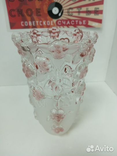 Ваза для цветов Атласно розовая Walther Glass