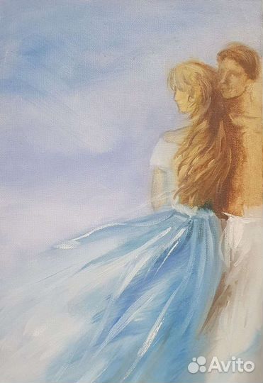 Картина акварель на холсте