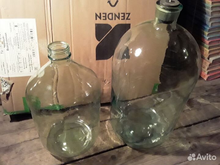 Бутыль стеклянная 10 и 20 литров