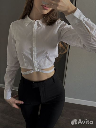 Укороченная рубашка белая