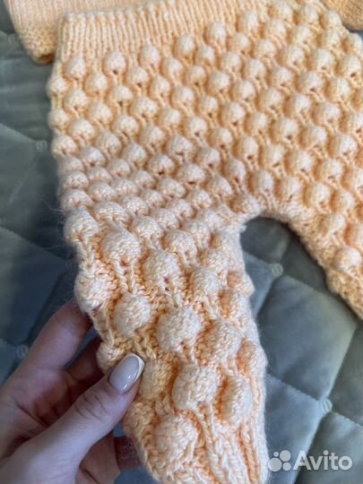 Комплект ручной работы для новорождённого 3 мес