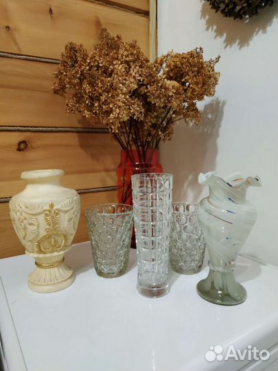 Ваза. Стаканы. Стопки. молочная бутылка СССР