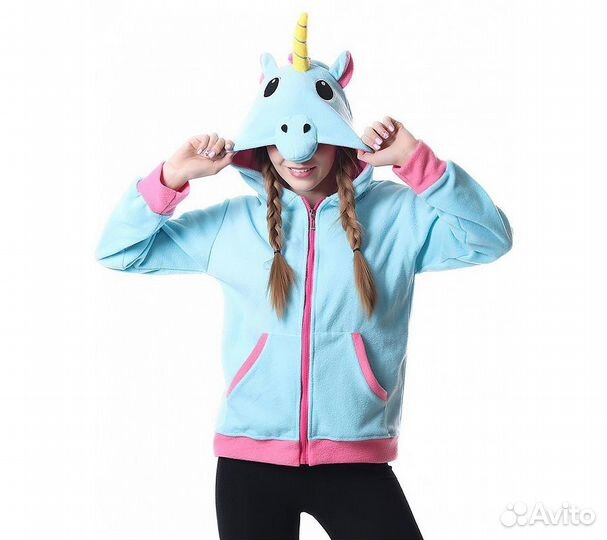 Толстовка Кигуруми FunFur Единорог Пегас Голубой M
