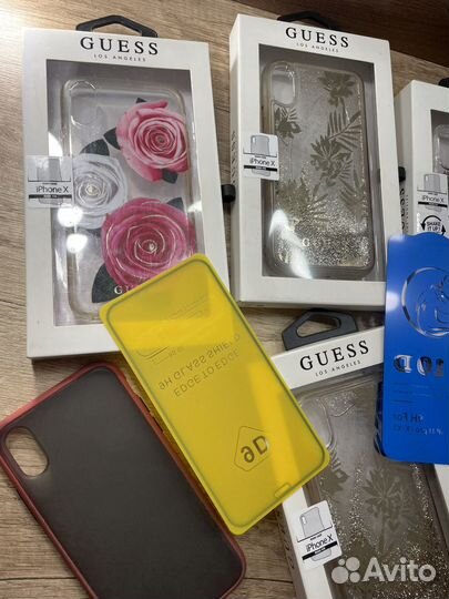 Чехлы и стекла iPhone XS Guess. Цена за все