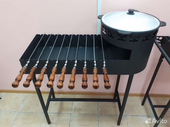 Мангал с печью под казан 8-12 литров