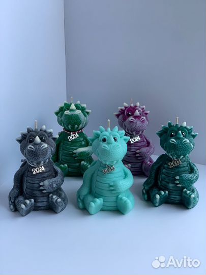 Свеча из натурального пчелиного воска, зел.дракон