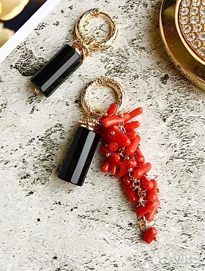 Серьги из натуральных камней кольца Конго