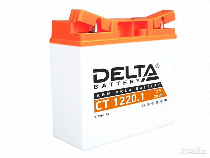 Аккумулятор 12В20Ач delta CT12201 YT19BL-BS кислот