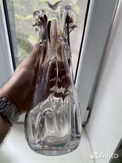 Ваза для цветов цветное стекло СССР