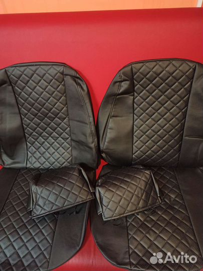 Чехлы на daewoo nexia с 2008г ромб экокожа