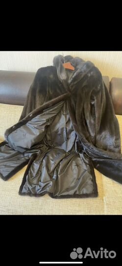 Шуба норковая с капюшоном