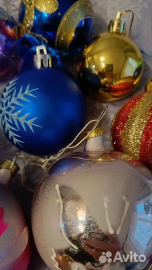 Елочные игрушки и мишура пакетом