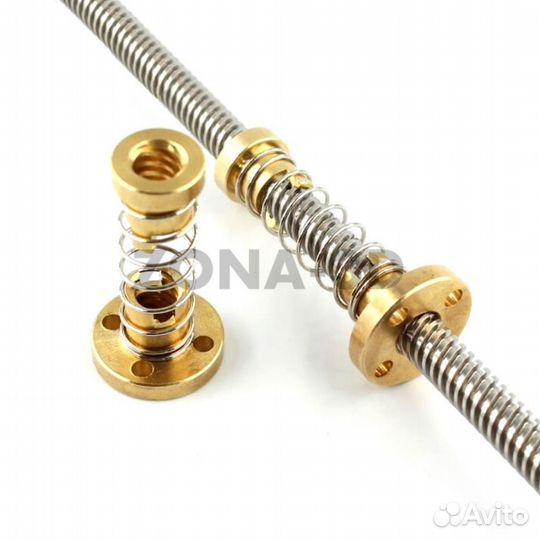 Система анти люфт с латунной гайкой шаг 2 мм для
