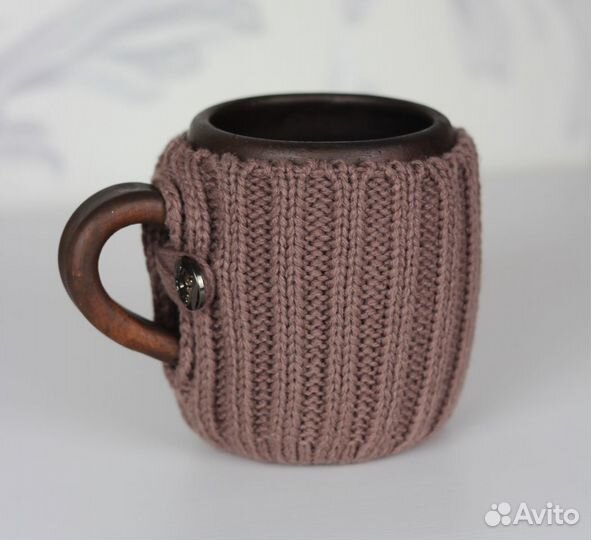 Керамическая кружка с вязаным чехлом 450 мл