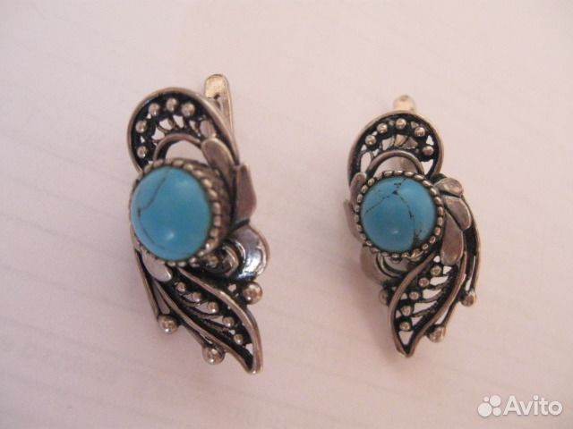 Серьги бирюза