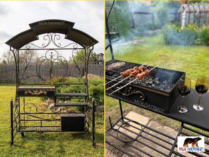 Мангал с печью под казан