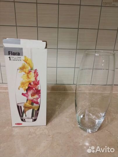 Ваза для цветов стекло h 24см