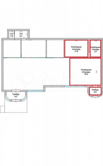 Свободного назначения, 46 м²