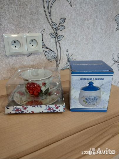 Сахарница,чайная пара,набор для специй новое