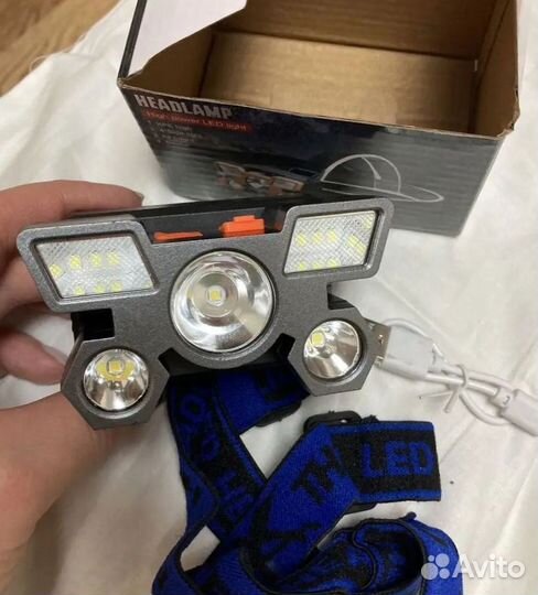 Фонарик налобный аккумуляторный