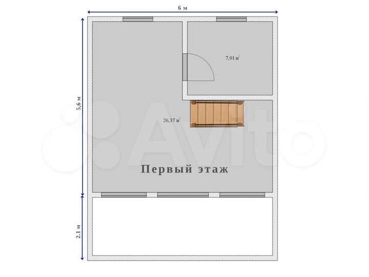 Дача 43,7 м² на участке 6 сот.