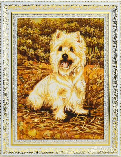 Картина из янтаря - Вестхайленд терьер Array