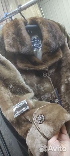 Шуба мутоновая с норкой