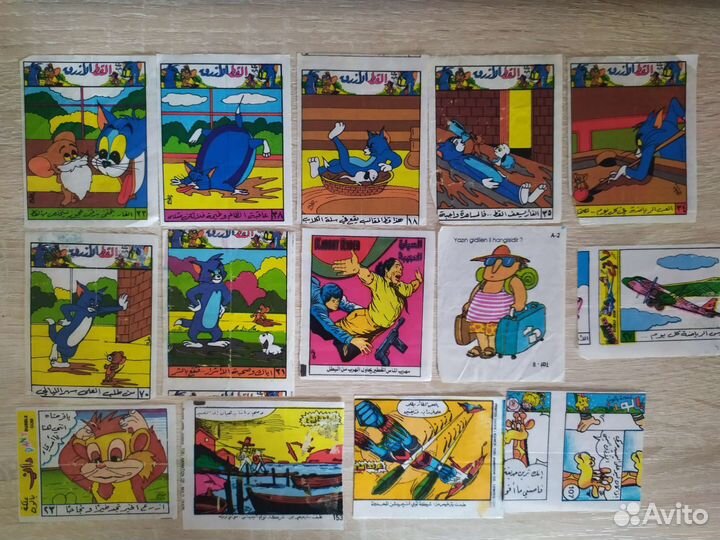 Вкладыши, фантики от жвачки, переводилки