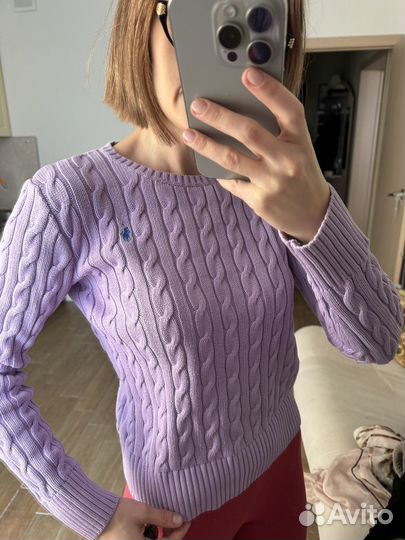 Ralph lauren свитер xs лавандовый джемпер